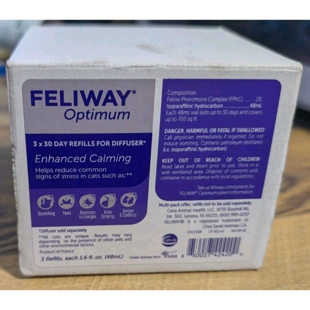 FELIWAY Optimum 3 x 30 Day Cat Calming Refills for Pheromone 3 pack